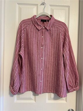 Ted Baker London Red and White Striped Button Shirt